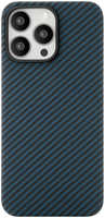 Чехол для Apple iPhone 15 Pro Max uBear Supreme Case Magsafe Kevlar синий (CS313BU67PSP-I23M)