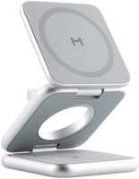 Беспроводная зарядная панель 3 в 1 Для IPhone, Apple Watch, Airpods Magssory WCH003 22W Silver