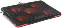 Подставка охлажд. Crown CMLS-130 для ноутбука до 19″, 1 вен. 110 мм + 4 вен. 85 мм, Red LED подсветка, черная (CM000003233)