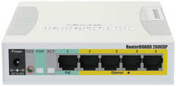 Коммутатор MikroTik RouterBoard RB260GSP управляемый 5xGbLAN, PoE (CSS106-1G-4P-1S)