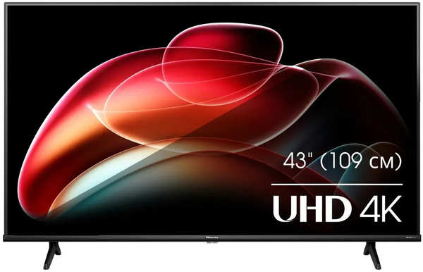 Телевизор Hisense 43” DLED, UHD, Smart TV (VIDAA), Звук (14 Вт (2x7 Вт)), 3xHDMI, 2xUSB, 1xRJ-45, Черный, 43A6K 1455855