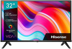 Телевизор Hisense 32” DLED, HD, Smart TV (VIDAA), Звук (12 Вт (2x6 Вт)), 2xHDMI, 2xUSB, 1xRJ-45, Черный, 32A4K