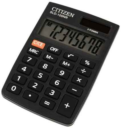 Калькулятор карманный CITIZEN SLD-100NR, черный, 3 шт 19001842684