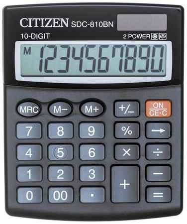 Калькулятор бухгалтерский CITIZEN SDC-810BN, черный 19001884468