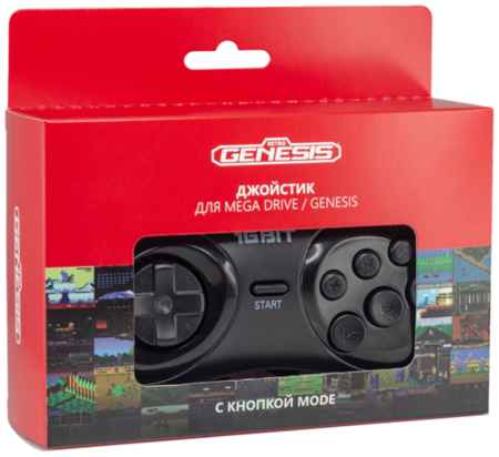 Комплект Retro Genesis Controller 16 Bit с кнопкой Mode, черный 19006125489