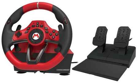Руль HORI Mario Kart Racing Wheel Pro Deluxe, черный/красный, 1 шт 19016414101