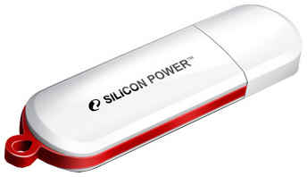 Флешка Silicon Power LuxMini 320 16 ГБ, 1 шт., белый/красный 190407199