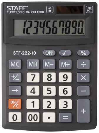 Калькулятор настольный STAFF STF-222-10, черный 19067439466