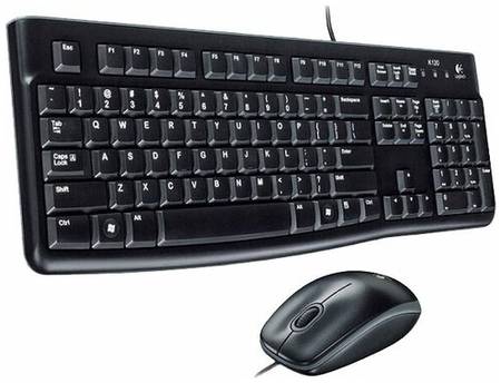 Foxline Комплект клавиатура + мышь Logitech Desktop MK120, черный, английская/русская 190683443