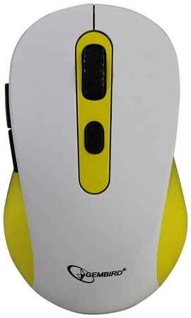 Беспроводная мышь Gembird MUSW-221, белый/желтый 19096580479