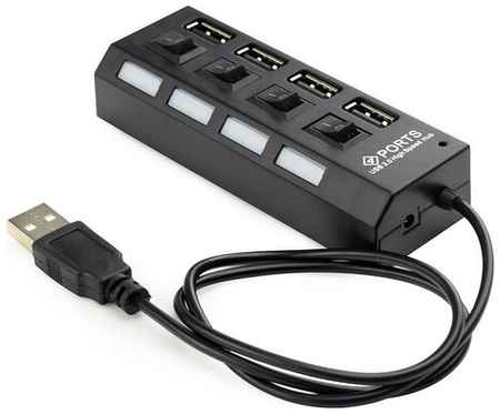 USB-концентратор Gembird UHB-U2P4-02, разъемов: 4, 55 см, черный 19178094849