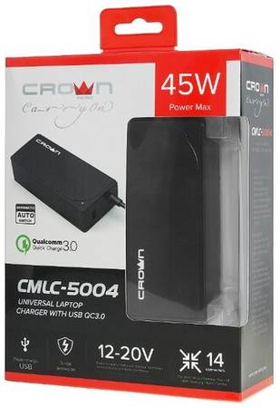 Блок питания CROWN MICRO CMLC-5004 для ноутбуков универсальный