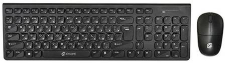 Комплект клавиатура + мышь OKLICK 220M Black USB, черный, английская/русская 19220351275