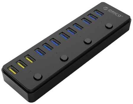 USB-концентратор ORICO P12-U3, разъемов: 12, черный 19245037744