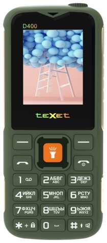 Телефон teXet TM-D400, 2 SIM, зелeный