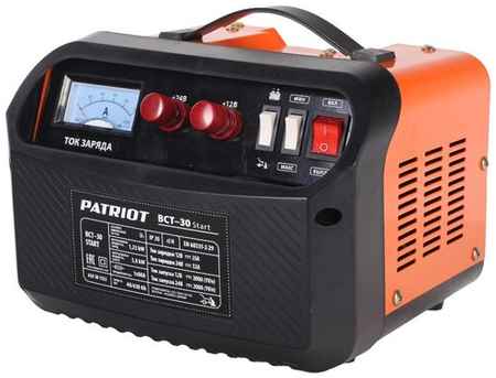 Пуско-зарядное устройство PATRIOT BCT-30 Start черный/оранжевый 5800 Вт 1250 Вт 12 А 35 А 19291907876