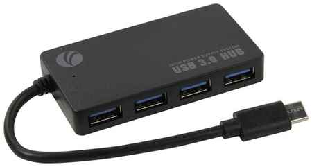 USB-концентратор VCOM DH302C, разъемов: 4, черный 19294864440