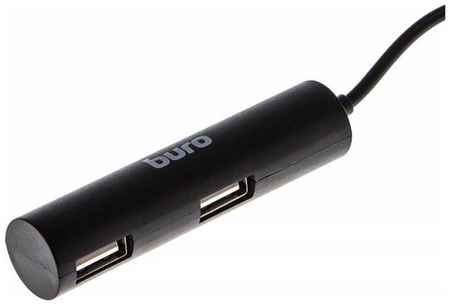 USB-концентратор Buro BU-HUB4-0.5R-U2.0, разъемов: 4, 50 см, черный 19301088673