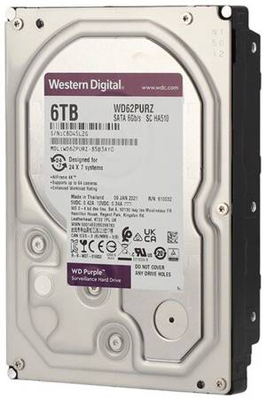 Жесткий диск Western Digital WD Purple 6 ТБ WD62PURZ 19303960565