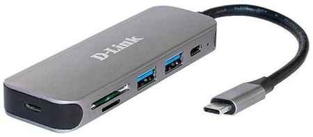 USB-концентратор D-Link DUB-2325/A1A, разъемов: 2, 0.1 см, серебристый 19308134645