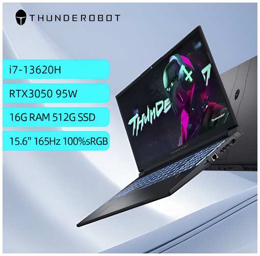 Ноутбук игровой Thunderobot 911T Core i7-13620H RTX3050 165 Гц IPS 16 ГБ ОЗУ, 512 Гб SSD, WiFi6, русская клавиатура 19312534282