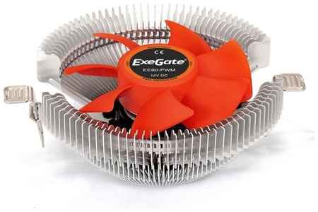 Кулер для процессора ExeGate EE80-PWM, серебристый/оранжевый 19324123884