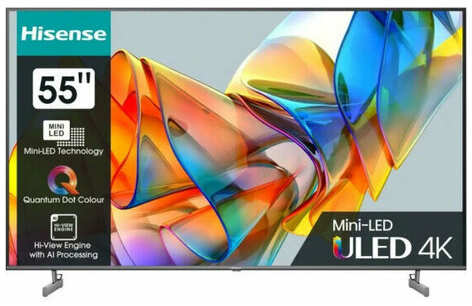 Телевизор HISENSE 55U6KQ, 55″, 3840x2160, DVB-T2/C/S2, HDMI 3, USB 2, m-LED, Smart TV