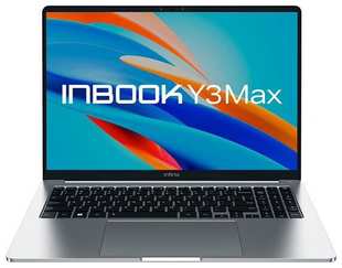 INFINIX Ноутбук/ Infinix Inbook Y3 MAX_YL613 16″(1920x1200 IPS)/Intel Core i3 1215U(1.2Ghz)/16384Mb/512SSDGb/noDVD/Int: Intel UHD Graphics/BT/WiFi/70WHr/1.65kg/Silver/Win11Home