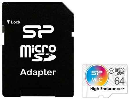 Карта памяти Silicon Power microSDXC 64 ГБ, UHS-I U3, адаптер на SD, белый 19352253441