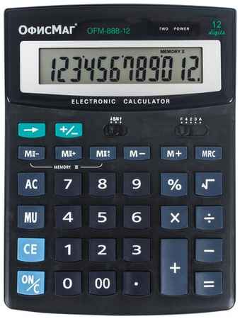 Калькулятор настольный ОфисМаг OFM-888-12, черный 19368861822