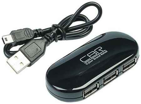 USB-концентратор CBR CH 130, разъемов: 4, 42 см, черный 19369030821