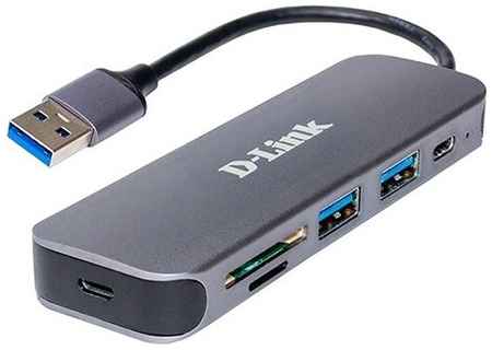 USB-концентратор D-Link DUB-1325, разъемов: 2, серый 19372703030