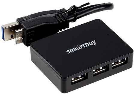 USB 3.0 Хаб Smartbuy 6000, 4 порта, черный (SBHA-6000-K) 19397094065