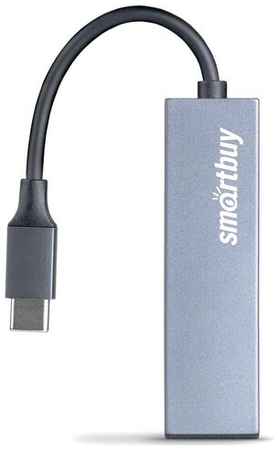 USB Type-C Хаб Smartbuy 460С 2 порта USB 3.0, металл. корпус (SBHA-460C-G), серый 19397094074