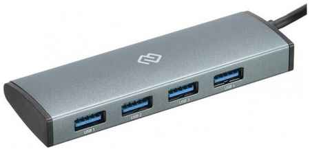 USB-хаб Digma HUB-4U3.0-UC-G grey 19500186965