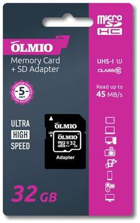 Карта памяти Partner/Olmio microSDHС 32Gb Class 10 UHS-I с адаптером 19505298558