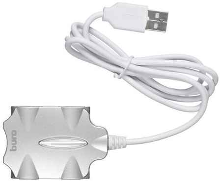 Разветвитель USB Buro BU-HUB4-0.5-U2.0-Candy 4порт. серебристый 19507353939
