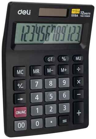 Калькулятор настольный Deli E1519A черный 12-разр 19507384677