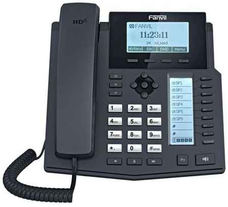 Телефон IP Fanvil X5U 16 линий, цветной экран 3.5″ + доп. цветной экран 2.4″, HD, Opus, 10/100/1000 Мбит/с, USB, Bluetooth, PoE
