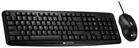 Комплект клавиатура + мышь Canyon CNE-CSET1 Black USB, черный, английская/русская 1951351046