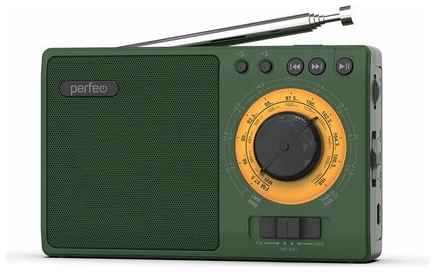 Радиоприемник аналоговый, всеволновый Perfeo заря, зеленый 19536071266