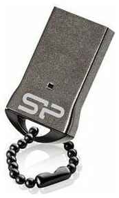 Флешка Silicon Power Touch T01 c цепочкой 16 ГБ, 1 шт., металлически-черный 19541456421