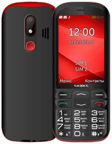 Телефон teXet TM-B409, черный/красный 19549142290