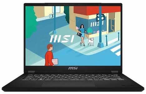 Ноутбук MSI Modern 14H Core i5-13420H 14” 16:10 FHD+ (1920x1200), 60Hz IPS DDR4 8GB*1 512GB SSD 3cell (53.8Whr) 1.6kg Single backlight (White) DOS, Black (9S7-14L112-087) 1957654422