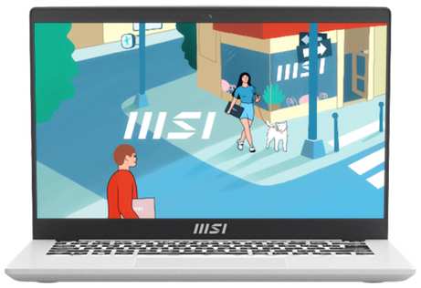 MSI Ноутбук Modern 14 Core i7-1355U 14″ FHD (1920*1080), 60Hz IPS Onboard DDR4 16GB Iris Xe Graphics 512GB SSD 3 cell (39.3Whr) 1.6kg backlight DOS,1y Urban Silver, KB Eng/Rus (9S7-14J111-1090)