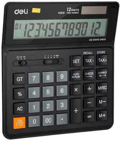 Калькулятор бухгалтерский Deli EM01020 черный, 12-разрядный 19597641331