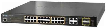 Коммутатор PLANET GS-4210-24P4C (IPv6/IPv4, 24-Port Managed 802.3at POE+ Gigabit Ethernet Switch + 4-Port Gigabit Combo TP/SFP (220W))