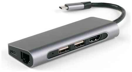 USB-концентратор IQFUTURE IQ-C7, разъемов: 7, серый 19598213170