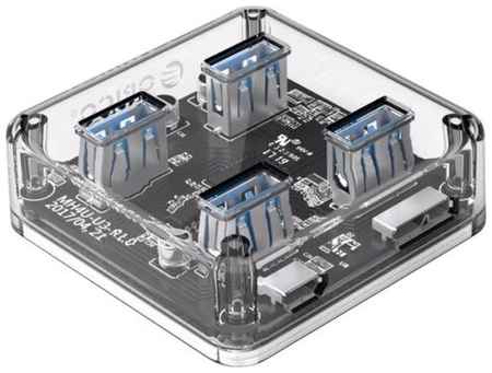 USB-концентратор ORICO MH4U-U3, разъемов: 4, 100 см, прозрачный 19618400485