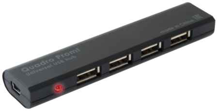 USB-концентратор Defender Quadro Promt (83200), разъемов: 4, 82 см, черный 19662808421